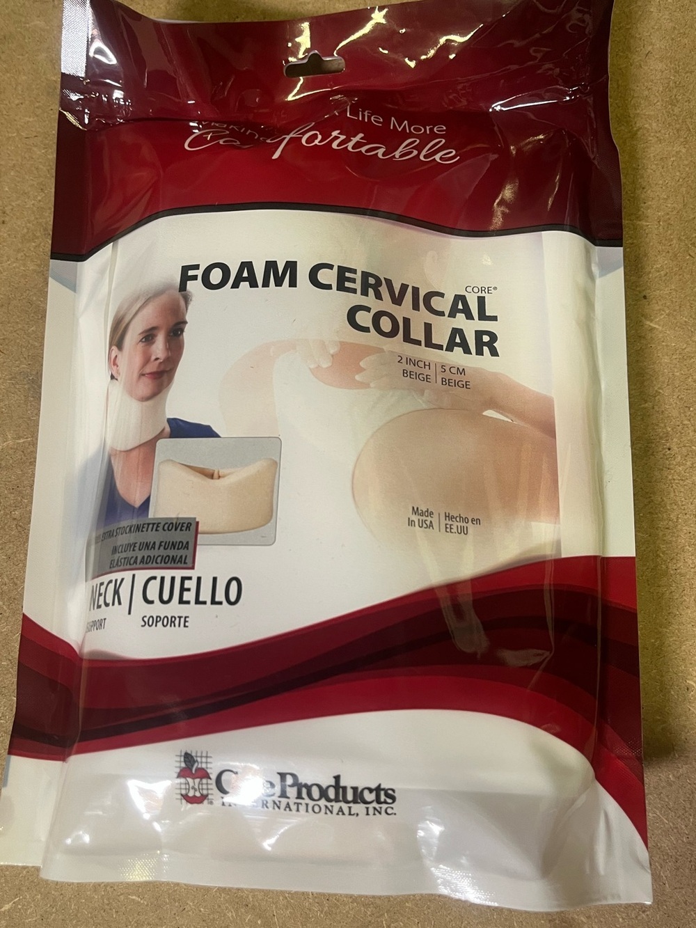 Beige Foam Cervical Collar - Neck Support